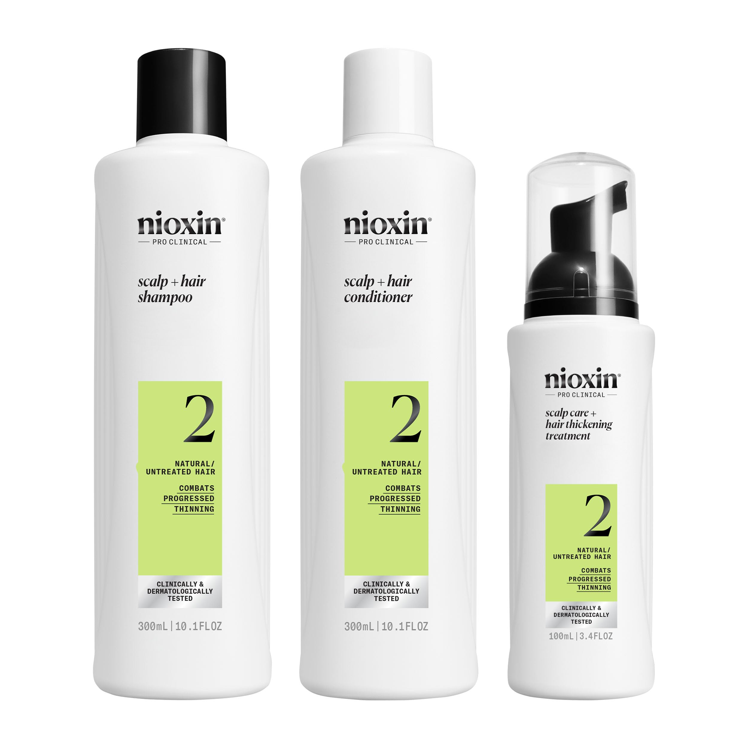 Nioxin System 2 Kit by for Unisex - 3 Pc 10.1oz Cleanser Shampoo